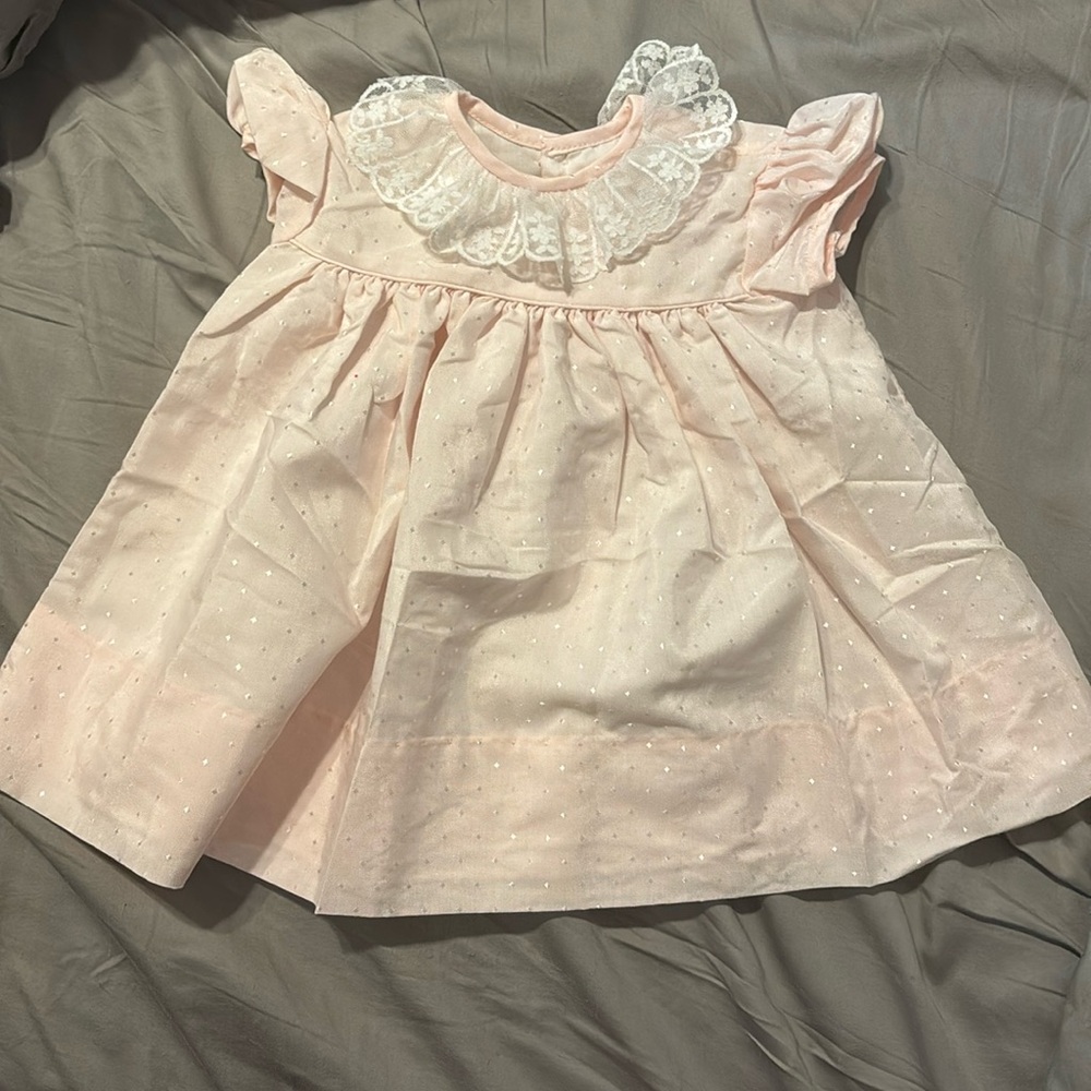 Baby Pink Swiss dot dress 9 month